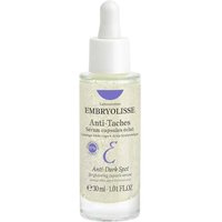 Embryolisse serum in clear glass bottle with white dropper, silver label text, and blue logo, 30 ml size.