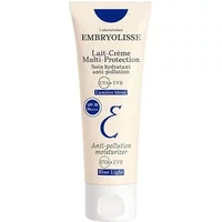 Embryolisse Lait-Creme Multi-Protection SPF 20, 40ml white tube with blue text and logo, beige cap.