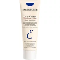 White tube of Embryolisse Lait-Creme Retinol-Like Moisturiser, blue logo, black text, 75ml.