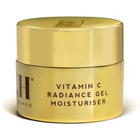 Gold jar of Emma Hardie Vitamin C Radiance Gel Moisturiser with bold black text.