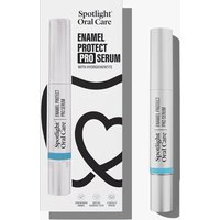 White Spotlight Oral Care Enamel Protect Pro Serum tube with blue accent and black text, in branded packaging.