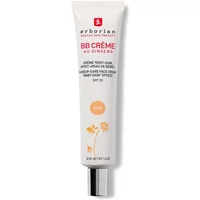 Erborian BB Crème Au Ginseng Dore SPF20, 40ml white tube with red and gold text, floral design.