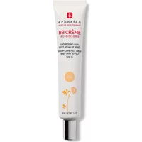 Erborian BB Crème Au Ginseng Nude tube, white with red text and floral design, SPF 20, 40ml.