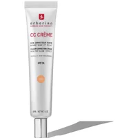 Erborian CC Crème tube, white with red text, SPF 30, 40ml, featuring a small orange dot indicating shade Doré.