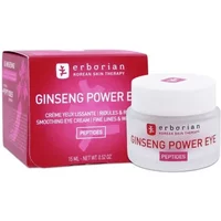 Erborian Ginseng Power Eye 15ml, white jar with red label, next to matching red box with product details.