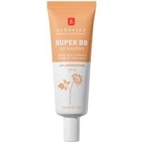 Peach and white Erborian Super BB cream tube with ginseng illustration, 40ml size, SPF 20 label.