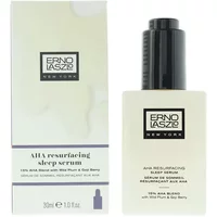 Erno Laszlo AHA Resurfacing Sleep Serum 30ml, white bottle with black pump and minimalist label design.