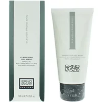 Erno Laszlo Clarifying Gel Mask 125ml in a white tube with black cap, next to matching branded box.