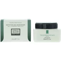 Erno Laszlo Pore Refining Mattifying Gel Moisturiser 50ml, white jar with black lid, green and white packaging box.