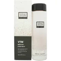 Clear bottle of Erno Laszlo VTM Micro Essence 150ml with black cap and white box packaging.