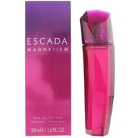 Pink Escada Magnetism Eau De Parfum 50ml bottle with matching box, featuring a sleek, angular design.