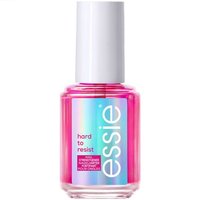 Essie Hard To Resist Nail Strengthener, pink tint, 13.5 ml bottle with iridescent label and white cap.