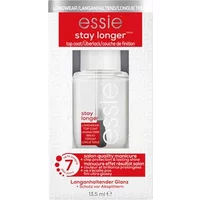 essie Stay Longer Top Coat 13.5ml in a clear bottle with white cap, red label, and white text packaging.