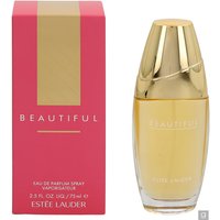 Estée Lauder Beautiful Eau de Parfum Spray 75ml, gold-capped clear bottle with pink and gold box.