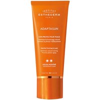 Orange Esthederm face cream tube, 50 ml, labeled "Adaptasun" for normal skin, medium sun protection.