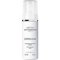 White Esthederm cleansing face foam bottle, 150 ml, with black text and clear cap.