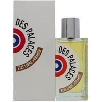 Clear glass bottle with silver cap, Etat Libre d'Orange logo, and box for Putain Des Palaces Eau De Parfum 100ml.