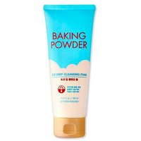 Etude House Baking Powder B.B Deep Cleansing Foam in a blue and white tube with red text, 160 g.