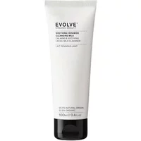 Evolve Beauty Soothing Ceramide Cleansing Milk in white 100ml tube with black text and black cap.