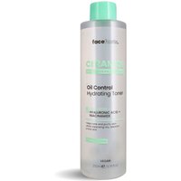Clear bottle of Face Facts Ceramide Oil Control Hydrating Toner, 200 ml, with mint green cap and label accents.