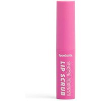 Pink Face Facts Lip Scrub Stick with white text "Tutti Frutti" and "Lip Scrub" on the tube, 10 g size.