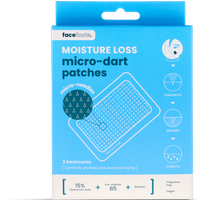 Face Facts Moisture Loss Micro-Dart Patches, blue box, 2 treatments, micro-needle design, combats dryness.
