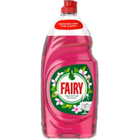 Pink Fairy Liquid Jasmine Detergent, 1015 ml bottle with green label and floral design, red cap.