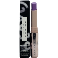 Fenty Beauty Mattemoiselle lipstick in lavender shade with sleek beige tube and black box packaging.
