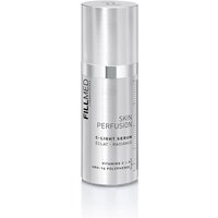 Silver FILLMED Skin Perfusion C-Light Serum bottle, 30ml, with sleek cylindrical design and metallic finish.