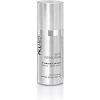 Silver cylindrical bottle of FILLMED Skin Perfusion P-Bright Serum with black text and metallic cap.