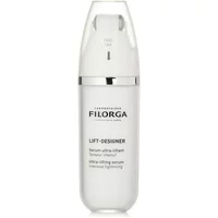 Filorga Lift Designer Treatment in a sleek white bottle with a clear cap and silver accents, featuring a pump dispenser.