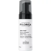 White Filorga SKIN-PREP bottle with black pump, labeled "Enzymatic Cleansing Foam" in black text.