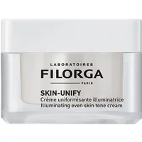Filorga Skin-Unify cream in a clear jar with a white lid, black text label, 50ml.