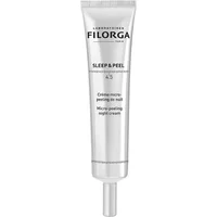 Filorga Sleep & Peel 4.5 night cream, white tube with black text, silver cap, 40ml.