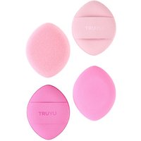 Pink TRUYU fingertip blenders, oval-shaped, textured surface, set of four in varying shades of pink.