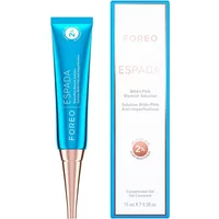 Blue Foreo ESPADA BHA+PHA Blemish Solution tube with metallic cap, next to matching box.