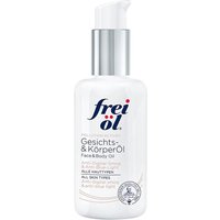 Frei Ol Skincare Pollution Active Face & Body Oil 100ml, white bottle with pump, blue and red logo.