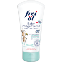 Frei Ol Skincare Baby Care Cream 50ml tube with blue cap, bunny illustration, and moisturizing claims.