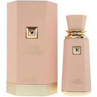 Pink geometric bottle of French Avenue Sweet Paradise Eau De Parfum 100ml with gold accents and matching box.