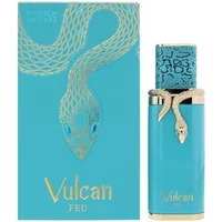 Turquoise French Avenue Vulcan Feu Eau De Parfum 100ml with gold snake design and matching box.