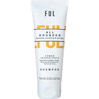 White FUL All Rounder Shampoo Deluxe Mini 75ml tube with black text and orange accents.