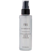 FUL Hyaluronic Acid Hair Serum 50ml in a frosted bottle with black pump and minimalist label design.