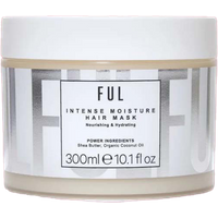 FUL Intense Moisture Hair Mask 300ml, white jar with gray lid, featuring nourishing and hydrating label.