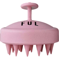 Pink FUL scalp massager shampoo brush with soft silicone bristles and ergonomic handle.