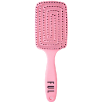 Pink FUL vented hair brush with a rectangular head and spiral vent design, featuring a branded handle.
