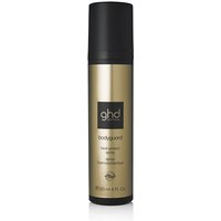 Gold cylindrical bottle of ghd Bodyguard Heat Protect Spray with black cap and label, 120ml.