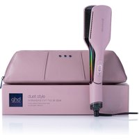 Pink GHD Duet Style hot air styler with sleek design, black bristles, and matching pink storage pouch.