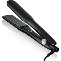 Black ghd Max Styler hair straightener with wide ceramic plates and sleek design.