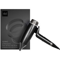 Black ghd Speed Ionic Hair Dryer with sleek matte finish and ergonomic handle, next to branded packaging.