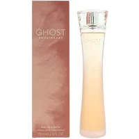 Ghost Sweetheart Eau De Toilette 75ml, tall translucent bottle with pink hue, next to matching pink box.
